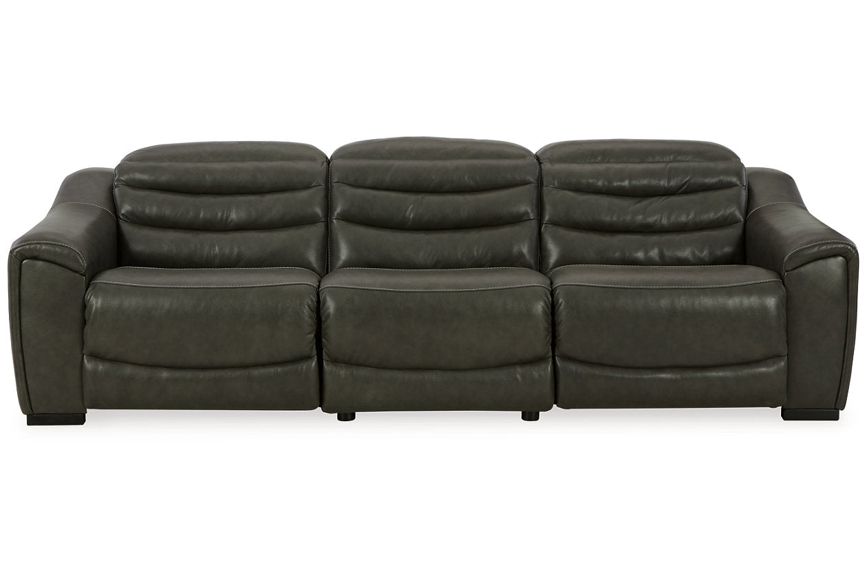 Center Line Dark Gray 3-Piece Power Reclining Sectional Sofa -  Ashley - Luna Furniture