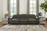 Center Line Dark Gray 3-Piece Power Reclining Sectional Sofa -  Ashley - Luna Furniture