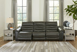 Center Line Dark Gray 3-Piece Power Reclining Sectional Sofa -  Ashley - Luna Furniture