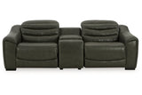 Center Line Dark Gray 3-Piece Power Reclining Loveseat with Console -  Ashley - Luna Furniture