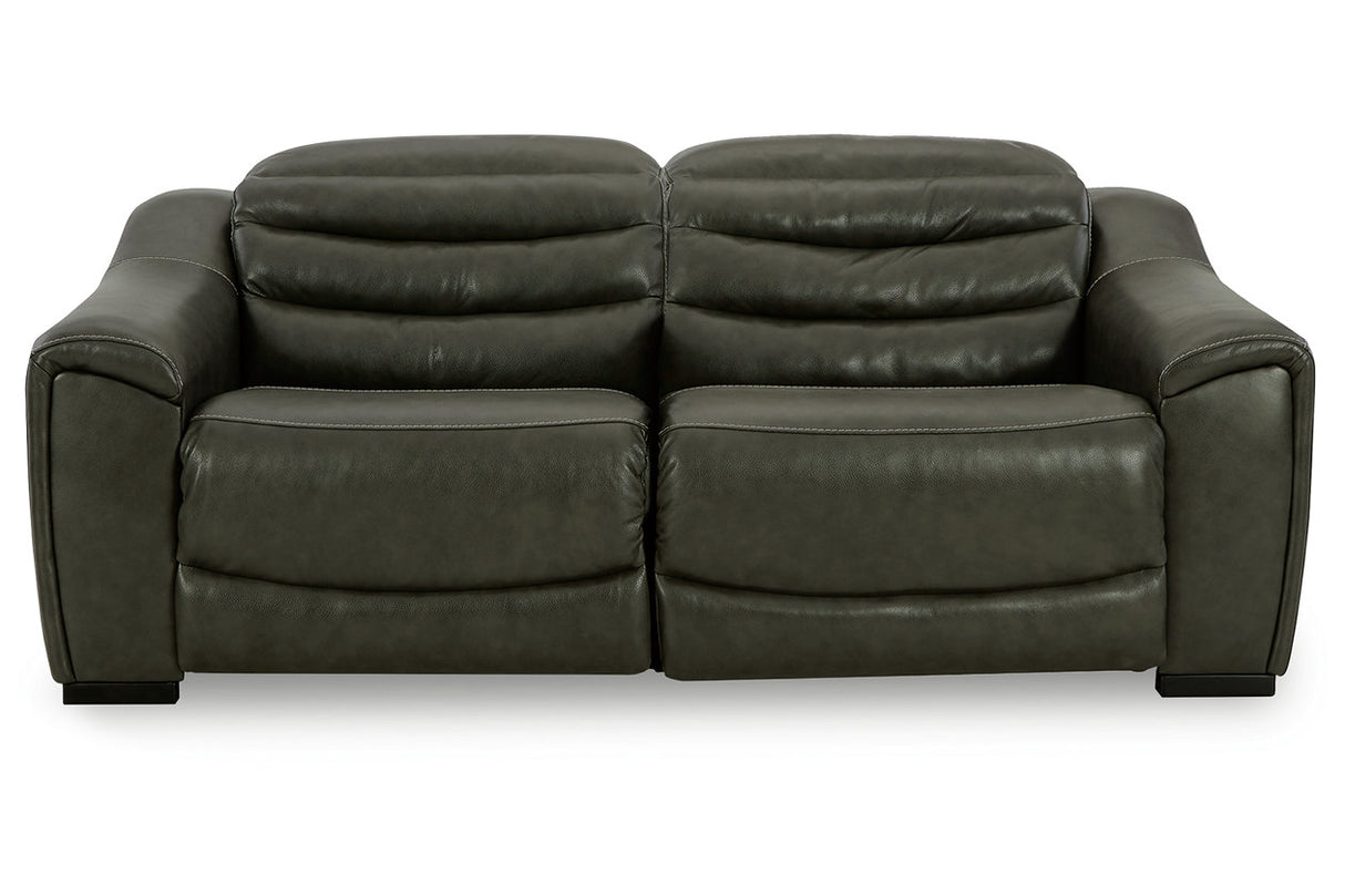 Center Line Dark Gray 2-Piece Power Reclining Sectional Loveseat -  Ashley - Luna Furniture