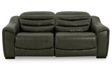 Center Line Dark Gray 2-Piece Power Reclining Sectional Loveseat -  Ashley - Luna Furniture