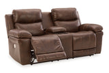 Edmar Chocolate Power Reclining Sofa and Loveseat -  Ashley - Luna Furniture