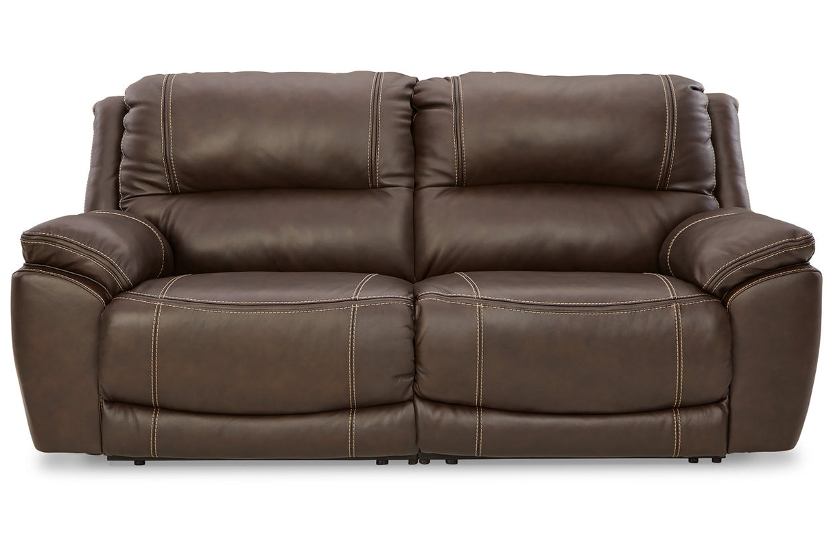 Dunleith Chocolate 2-Piece Power Reclining Sectional Loveseat from Ashley - Luna Furniture