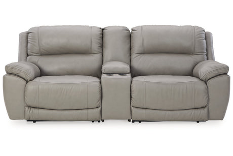 Dunleith Gray 3-Piece Power Reclining Sectional Loveseat with Console -  Ashley - Luna Furniture