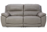 Dunleith Gray 2-Piece Power Reclining Sectional Loveseat -  Ashley - Luna Furniture