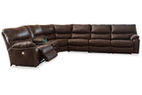 Family Circle Dark Brown 4-Piece Power Reclining Sectional from Ashley - Luna Furniture