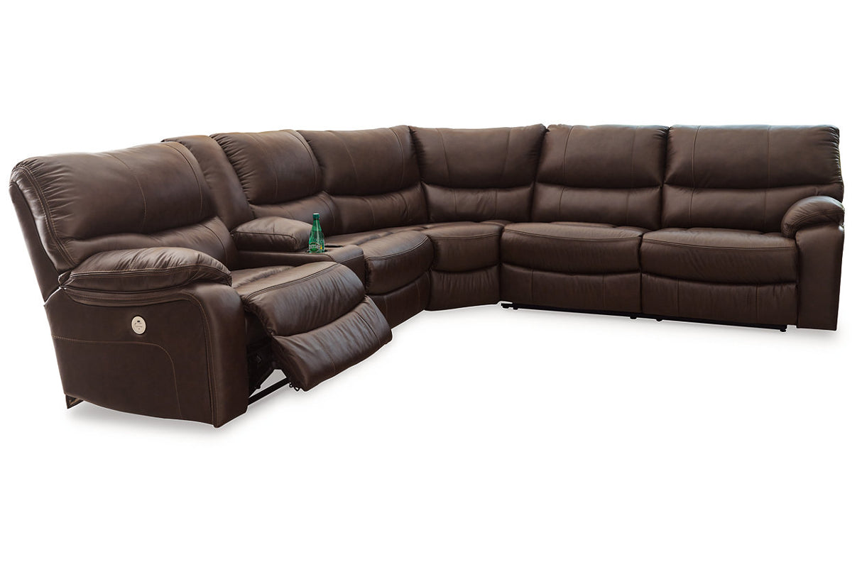 Family Circle Dark Brown 3-Piece Power Reclining Sectional from Ashley - Luna Furniture