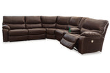 Family Circle Dark Brown 3-Piece Power Reclining Sectional -  Ashley - Luna Furniture