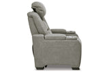 The Man-Den Gray Power Reclining Loveseat and Recliner -  Ashley - Luna Furniture