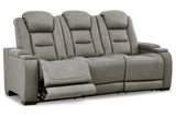 The Man-Den Gray Power Reclining Sofa and Loveseat -  Ashley - Luna Furniture