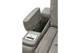 The Man-Den Gray Power Reclining Loveseat and Recliner -  Ashley - Luna Furniture