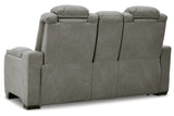 The Man-Den Gray Power Reclining Loveseat and Recliner -  Ashley - Luna Furniture