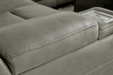 The Man-Den Gray Power Reclining Loveseat and Recliner -  Ashley - Luna Furniture