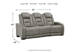 The Man-Den Gray Power Reclining Sofa and Recliner -  Ashley - Luna Furniture