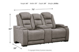 The Man-Den Gray Power Reclining Loveseat and Recliner -  Ashley - Luna Furniture