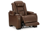 The Man-Den Mahogany Power Reclining Sofa and Recliner -  Ashley - Luna Furniture