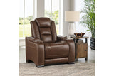 The Man-Den Mahogany Power Reclining Sofa and Recliner -  Ashley - Luna Furniture