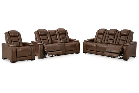 The Man-Den  Power Reclining Sofa, Loveseat and Recliner -  Ashley - Luna Furniture