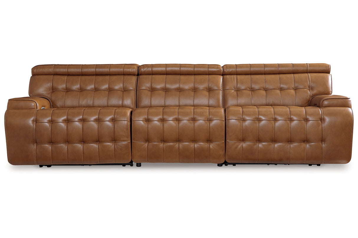 Temmpton Chocolate 3-Piece Power Reclining Sectional Sofa -  Ashley - Luna Furniture