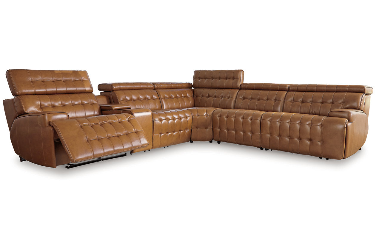 Temmpton Chocolate 6-Piece Power Reclining Sectional -  Ashley - Luna Furniture