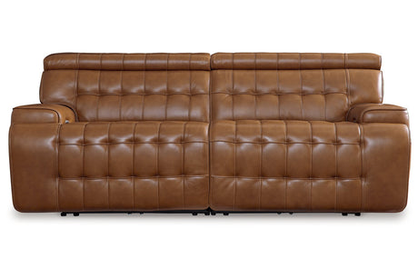 Temmpton Chocolate 2-Piece Power Reclining Sectional Loveseat -  Ashley - Luna Furniture