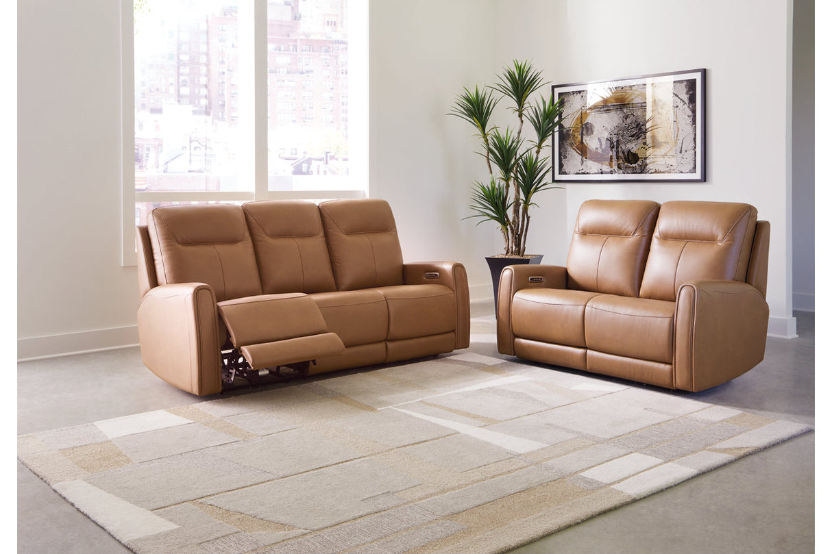 Tryanny Butterscotch Power Reclining Living Room Set -  Ashley - Luna Furniture