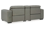 Correze Gray 3-Piece Power Reclining Sectional Loveseat -  Ashley - Luna Furniture