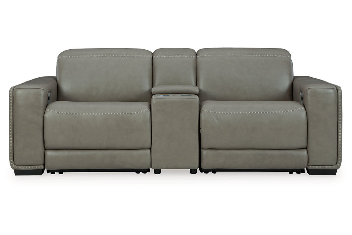 Correze Gray 3-Piece Power Reclining Sectional Loveseat -  Ashley - Luna Furniture