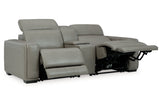 Correze Gray 3-Piece Power Reclining Sectional Loveseat -  Ashley - Luna Furniture