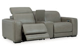 Correze Gray 3-Piece Power Reclining Sectional Loveseat -  Ashley - Luna Furniture