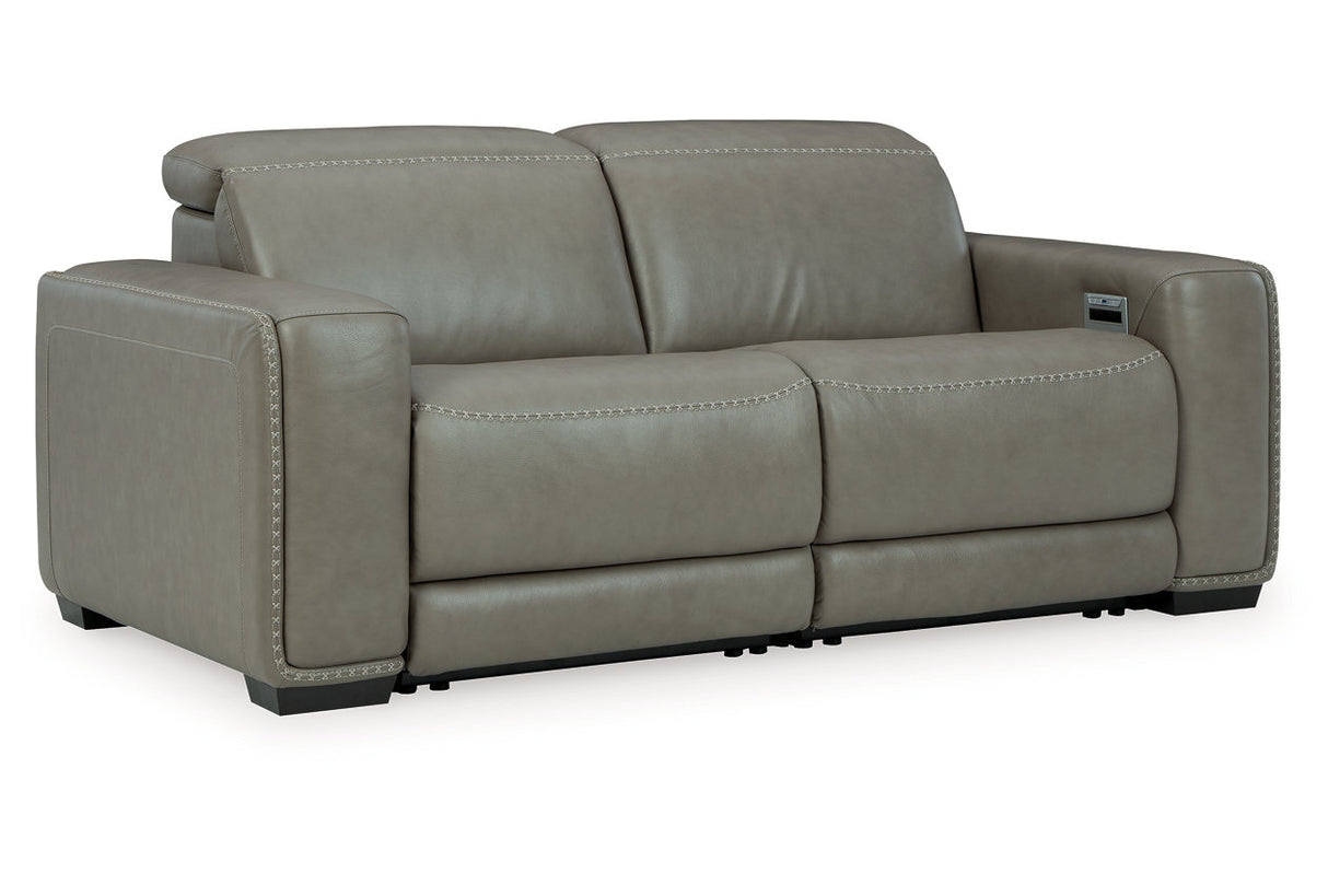 Correze Gray 2-Piece Power Reclining Sectional Loveseat from Ashley - Luna Furniture