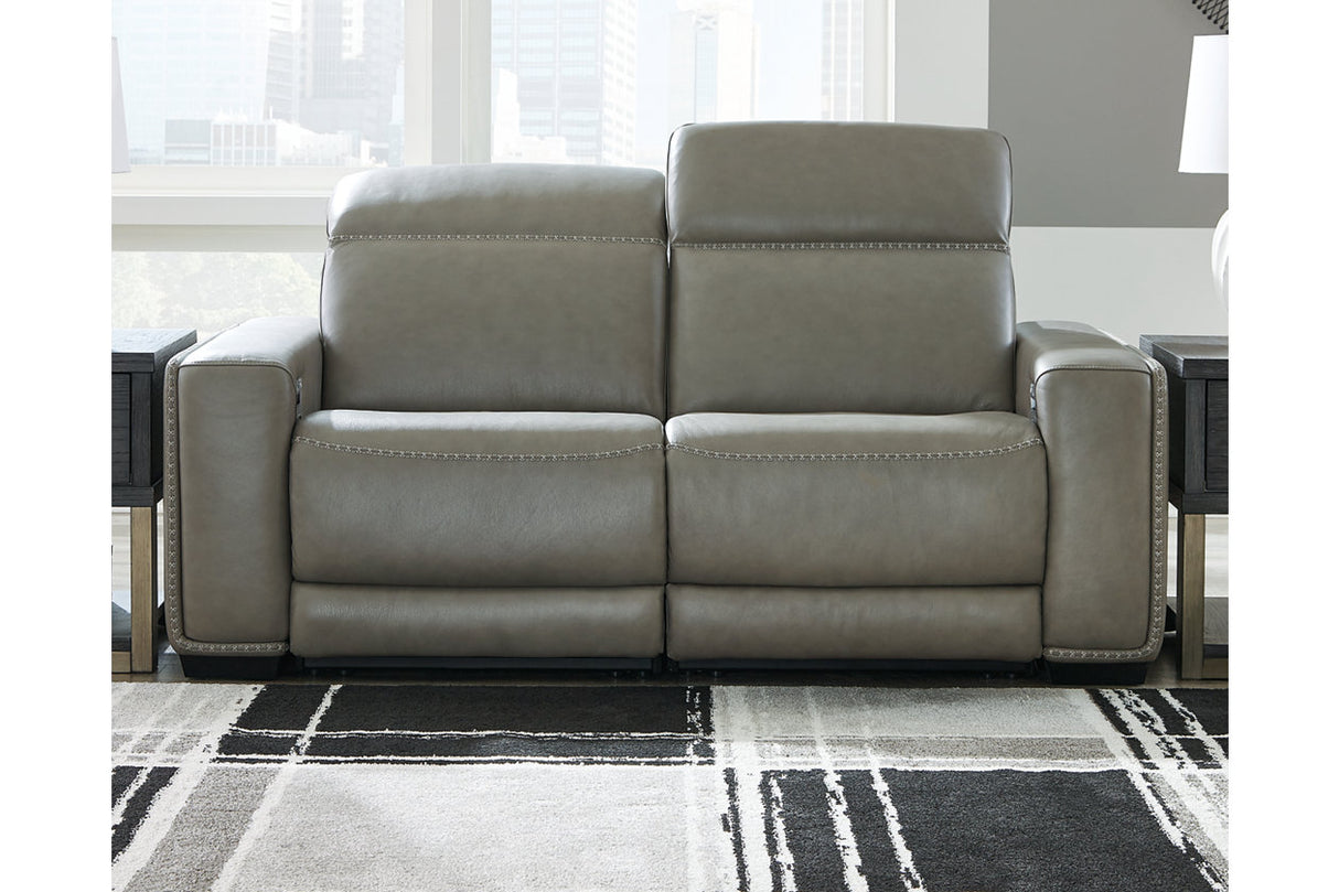 Correze Gray 2-Piece Power Reclining Sectional Loveseat from Ashley - Luna Furniture