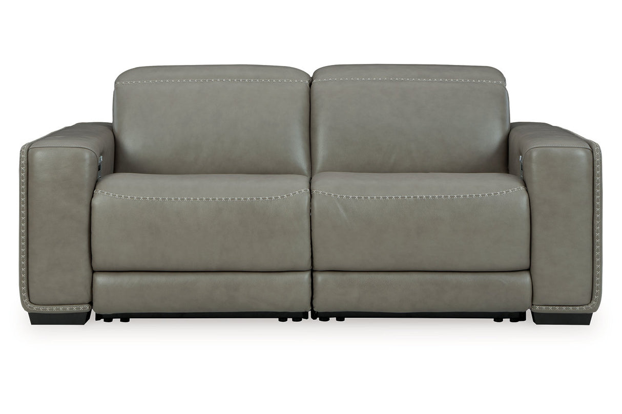 Correze Gray 2-Piece Power Reclining Sectional Loveseat from Ashley - Luna Furniture