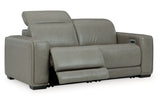 Correze Gray 2-Piece Power Reclining Sectional Loveseat from Ashley - Luna Furniture