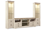 Willowton Whitewash 3-Piece Entertainment Center -  Ashley - Luna Furniture