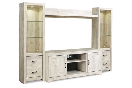 Bellaby Whitewash 4-Piece Entertainment Center -  Ashley - Luna Furniture