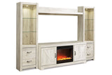 Bellaby Whitewash 4-Piece Entertainment Center with Fireplace -  Ashley - Luna Furniture