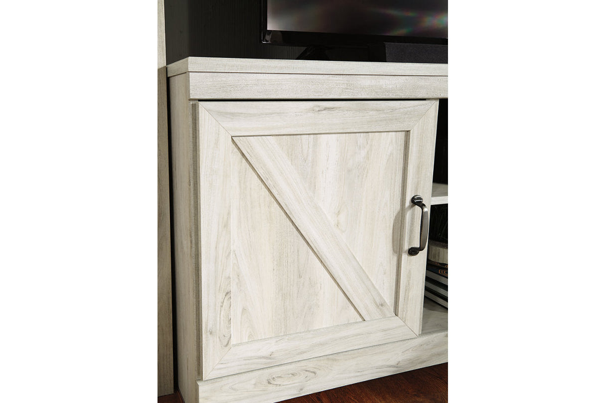 Bellaby Whitewash 4-Piece Entertainment Center with Electric Fireplace -  Ashley - Luna Furniture