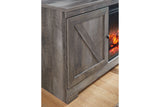 Wynnlow Gray 63" TV Stand with Electric Fireplace -  Ashley - Luna Furniture