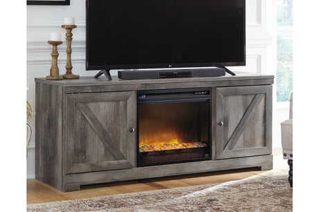 Wynnlow Gray 63" TV Stand with Electric Fireplace -  Ashley - Luna Furniture