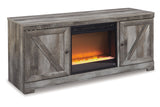 Wynnlow Gray 63" TV Stand with Electric Fireplace -  Ashley - Luna Furniture