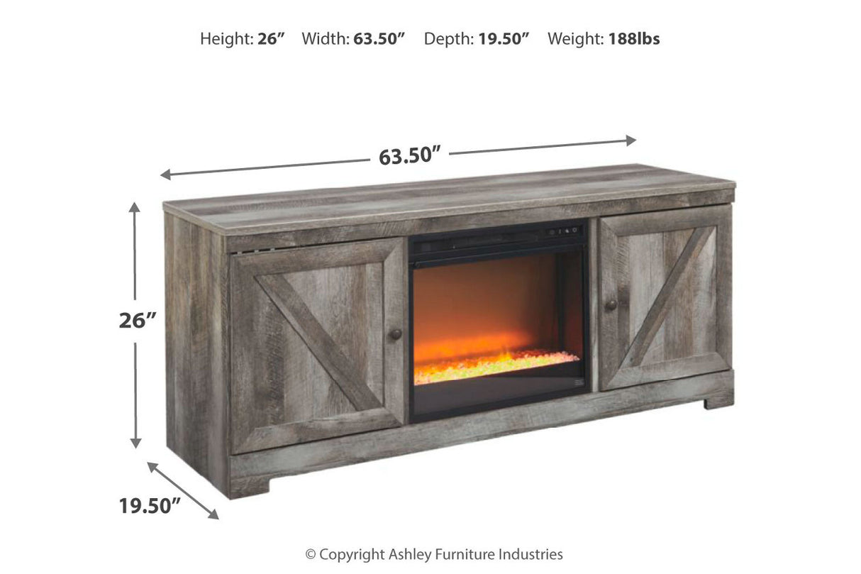 Wynnlow Gray 63" TV Stand with Electric Fireplace -  Ashley - Luna Furniture