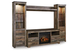 Trinell Brown 4-Piece Entertainment Center with Electric Fireplace -  Ashley - Luna Furniture