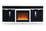 Gardoni White/Black 72" TV Stand with Electric Fireplace from Ashley - Luna Furniture