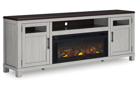 Darborn Gray/Brown 88" TV Stand with Electric Fireplace -  Ashley - Luna Furniture