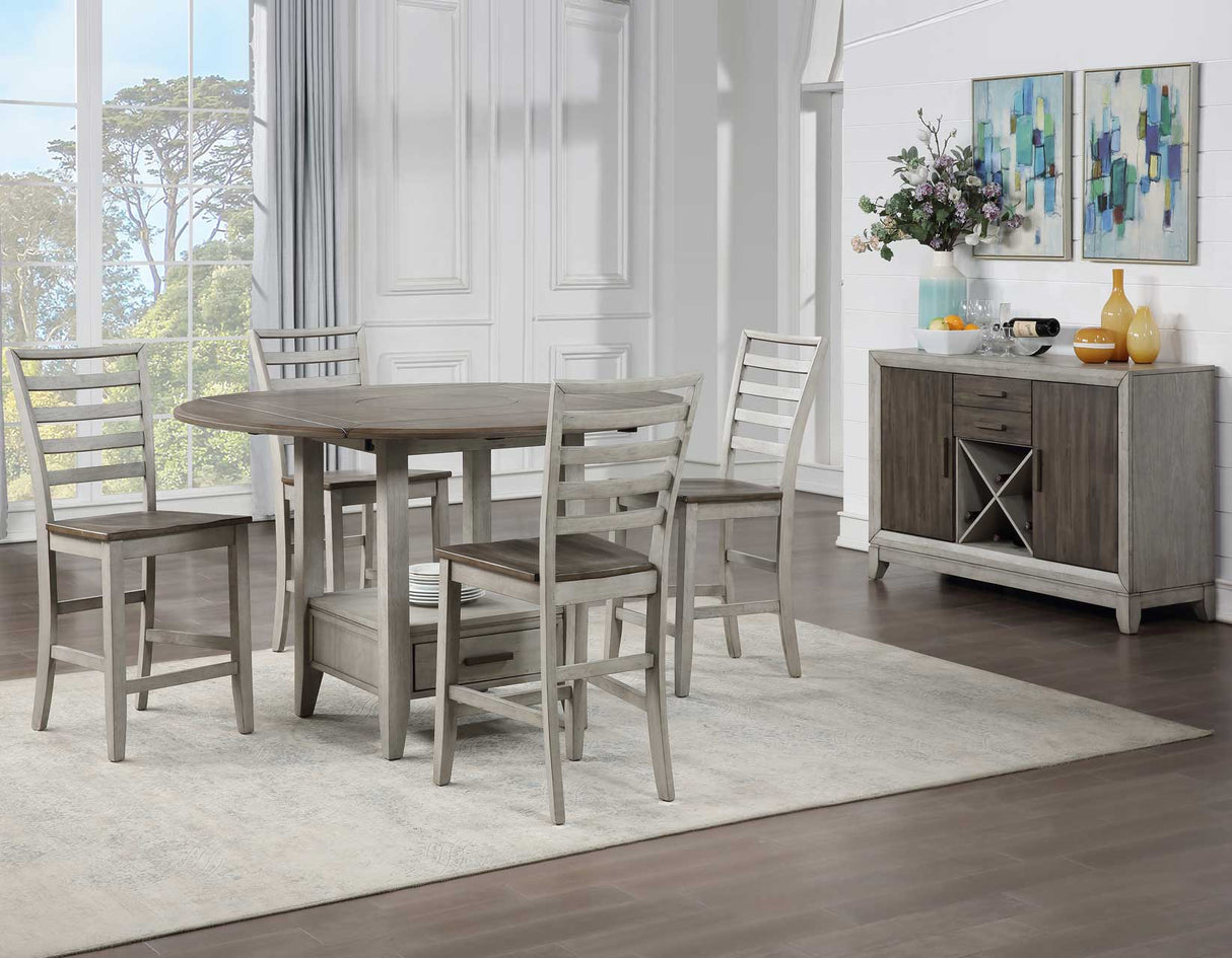 Abacus 5-Piece Counter Drop-Leaf Dining Set(Table & 4 Chairs) from Steve Silver - Luna Furniture