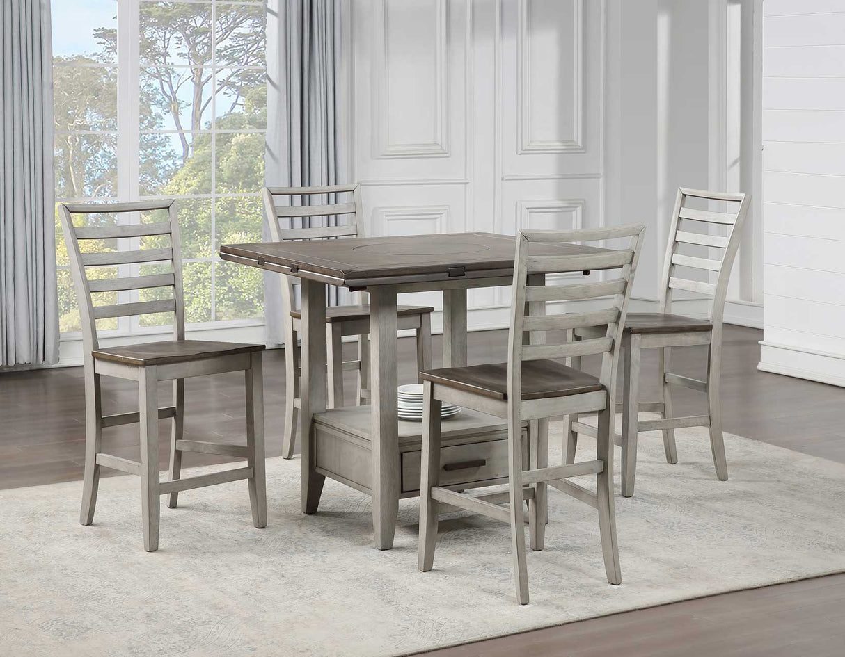 Abacus 5-Piece Counter Drop-Leaf Dining Set(Table & 4 Chairs) from Steve Silver - Luna Furniture