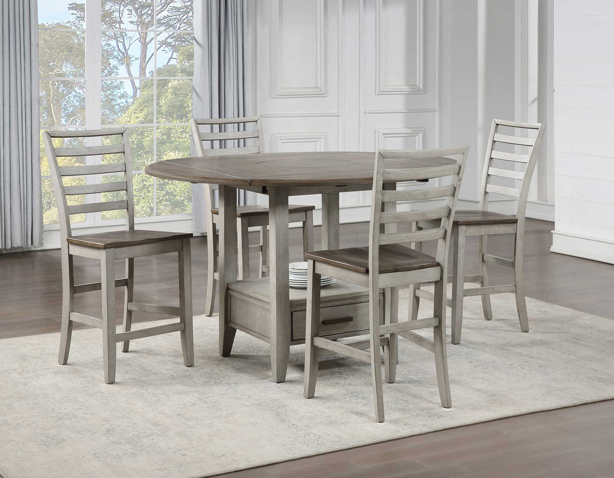 Abacus 5-Piece Counter Drop-Leaf Dining Set(Table & 4 Chairs) from Steve Silver - Luna Furniture