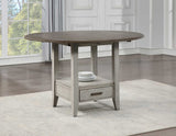 Abacus 59-inch Round Drop-leaf Storage Table from Steve Silver - Luna Furniture